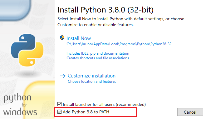 Adicionar python ao path